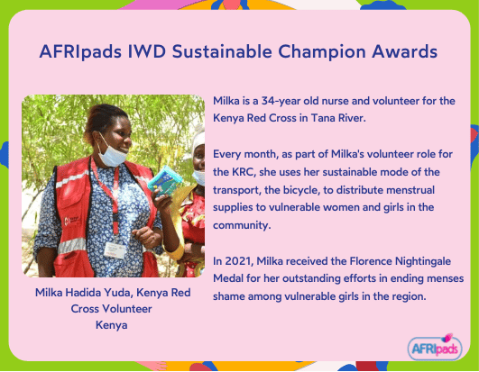 Milka, Kenya Red Cross Volunteer, Kenya - AFRIpads Sustainable Champion Awards candidate 