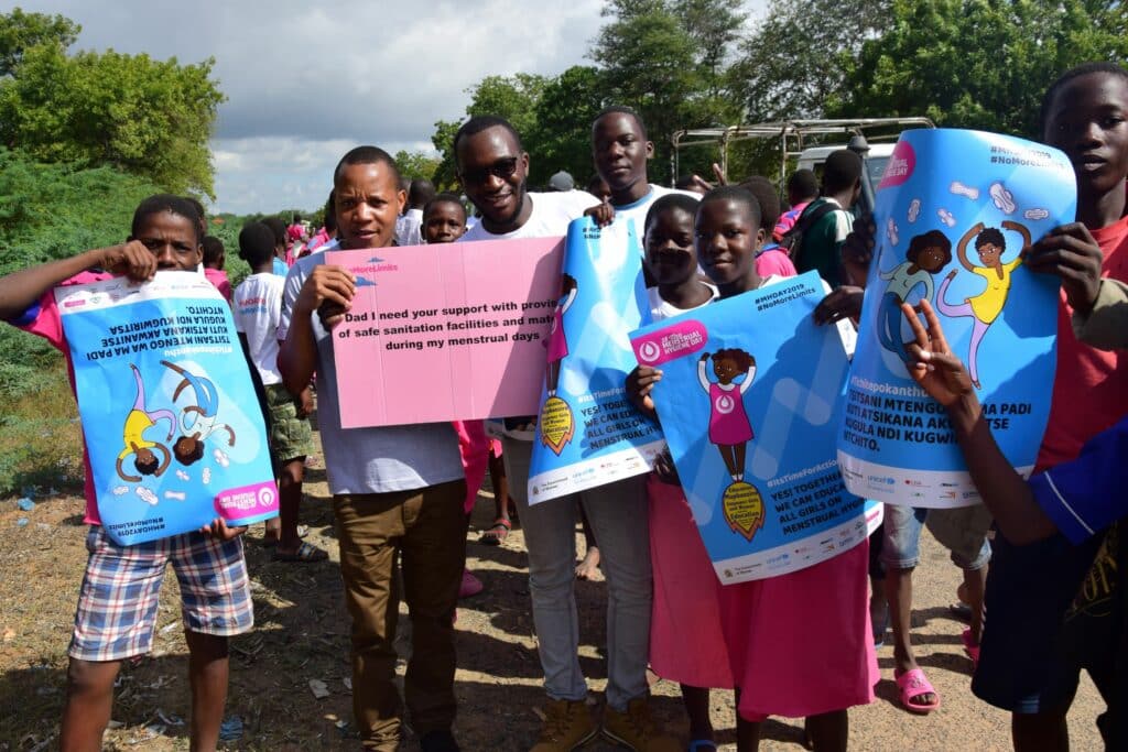 Menstrual Health and Hygiene Collaborators at the Malawi Tax exemption rally  