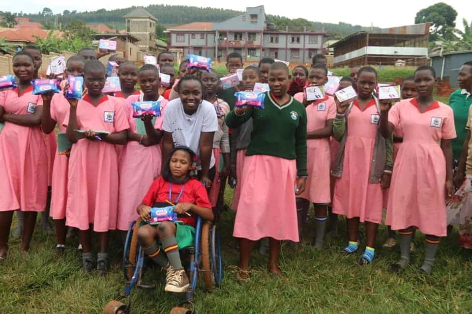 Schoolgirls with disabilities such as hearing impairments during Jinja Menstrual Health and Hygiene intervention